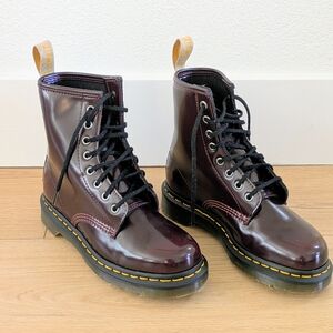 Dr. Martens 1460 Smooth Leather Lace-Up Boots - Burgundy